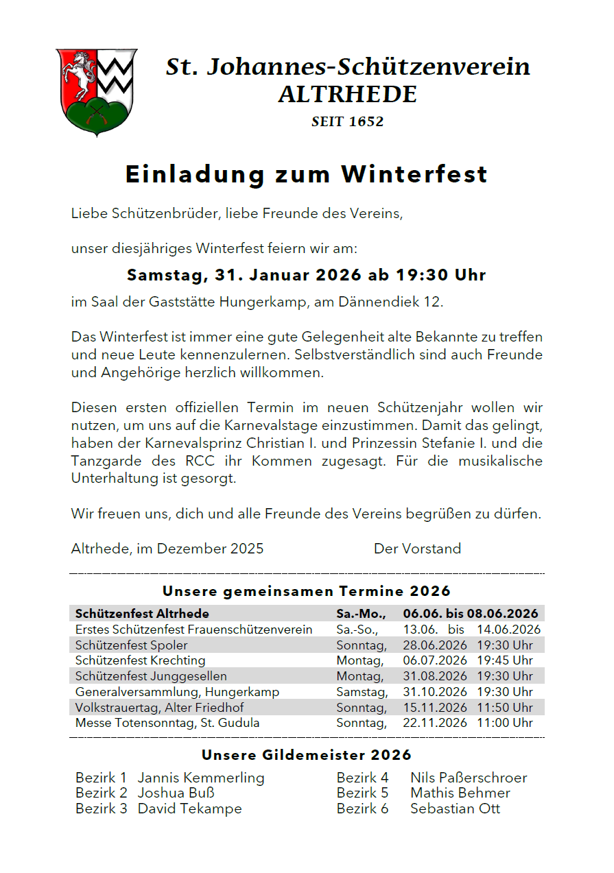 Einladung Winterfest